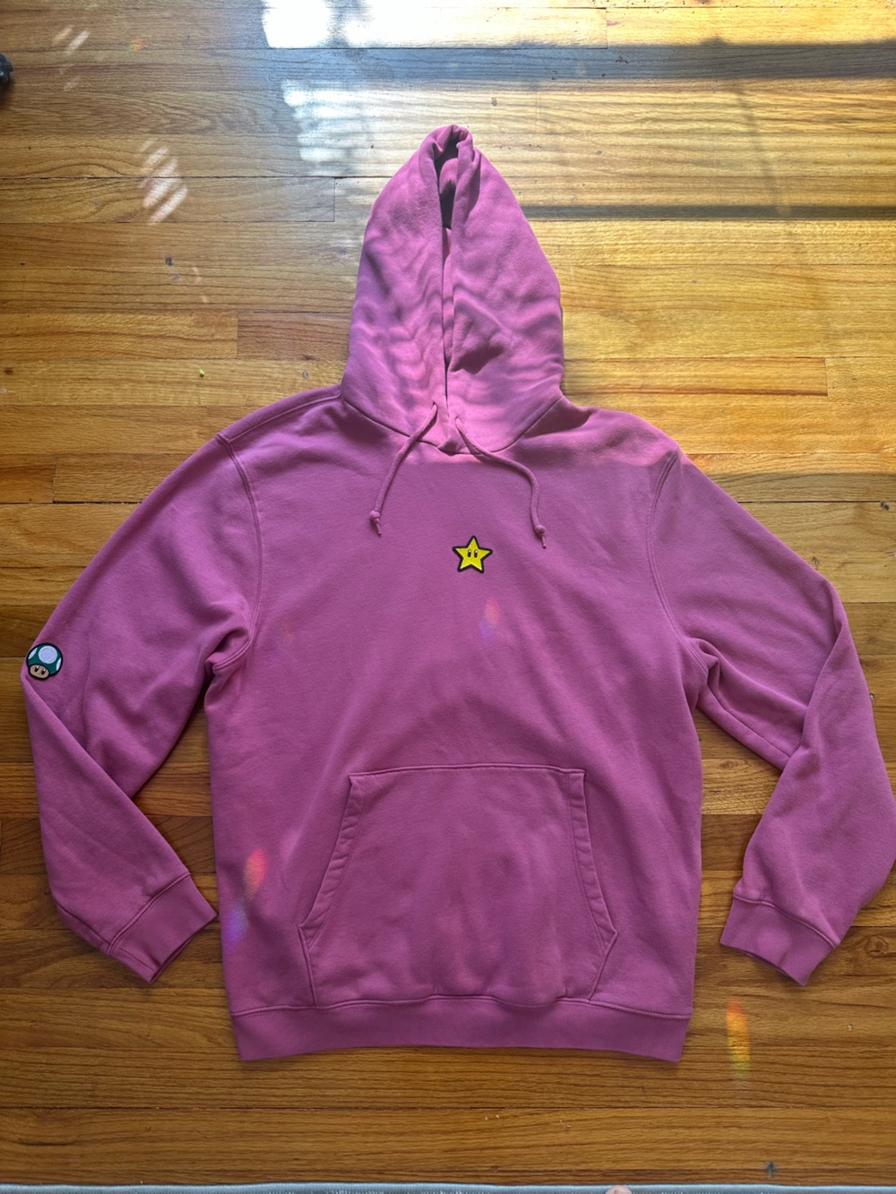 Gap Super Mario Pink Sweatshirt Size Large Featuring The Star And 1up Logo